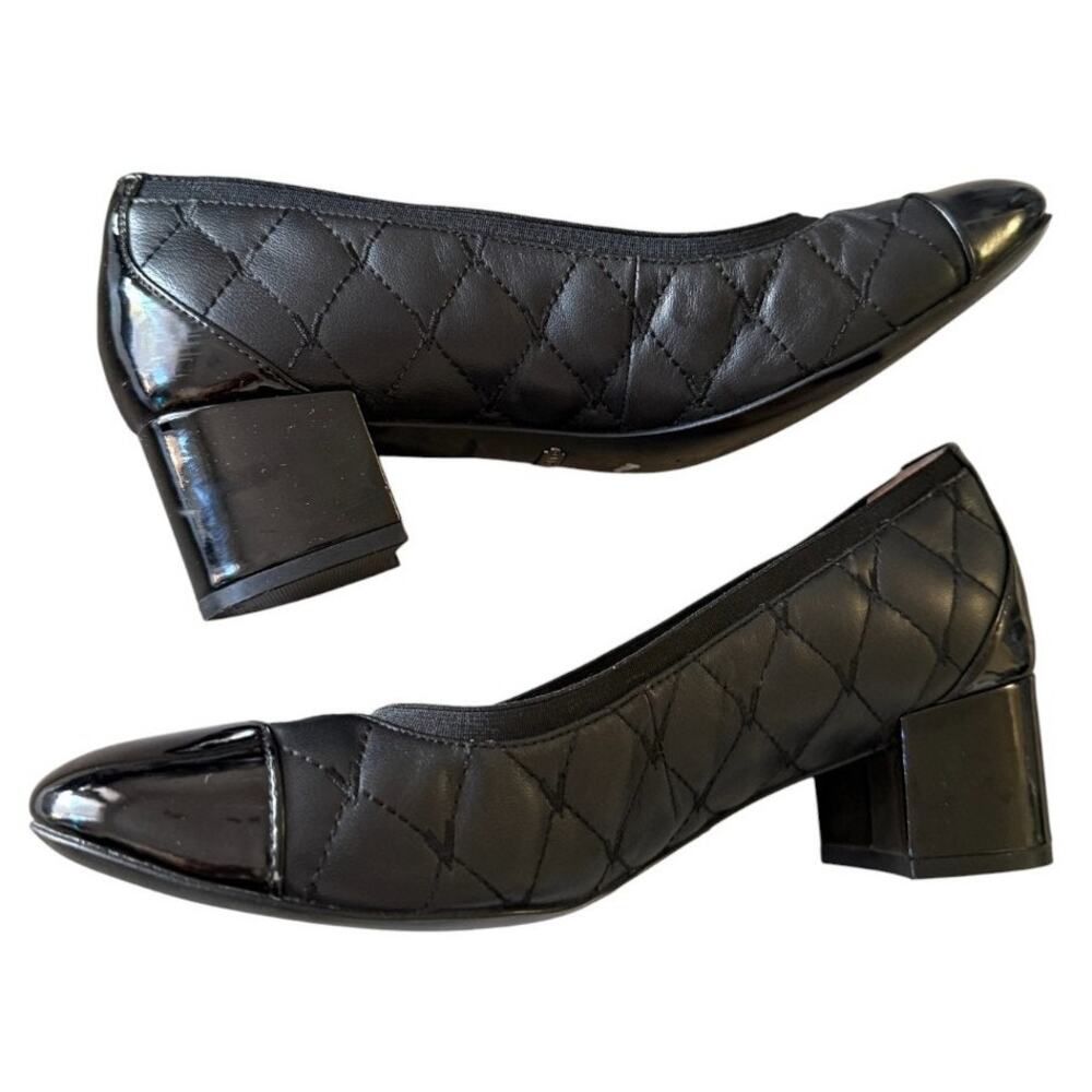 Vionic Black Ruby Quilted Round Cap Toe Leather 2… - image 6